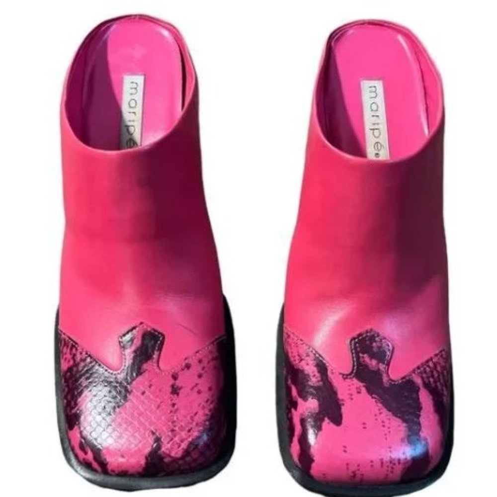 Maripe Parton Snake Print Half Chunky Boot